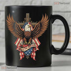 250 Years USA Anniversary Patriotic Eagle US Flag 1776 2026 Two Tone Ceramic Accent Mug