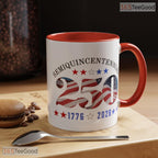 Retro USA 250th Anniversary Mug - Independence Day Patriotic Gift Ceramic Accent Mug