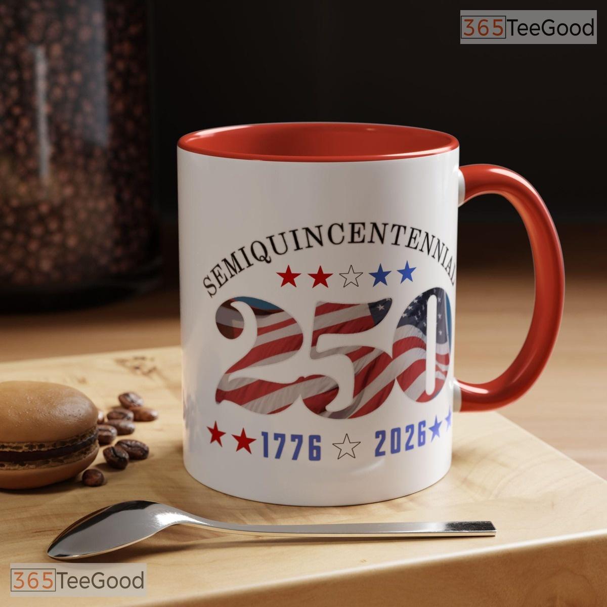Retro USA 250th Anniversary Mug - Independence Day Patriotic Gift Ceramic Accent Mug