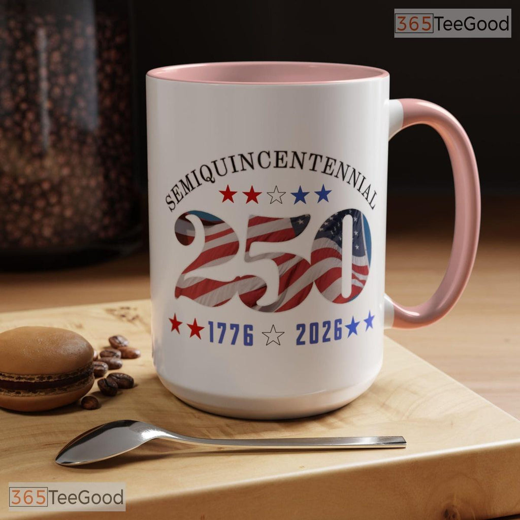 Retro USA 250th Anniversary Mug - Independence Day Patriotic Gift Ceramic Accent Mug
