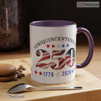 Retro USA 250th Anniversary Mug - Independence Day Patriotic Gift Ceramic Accent Mug