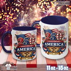 America 250th Anniversary Patriotic Mug - 1776 Bicentennial Gift Ceramic Accent Mug