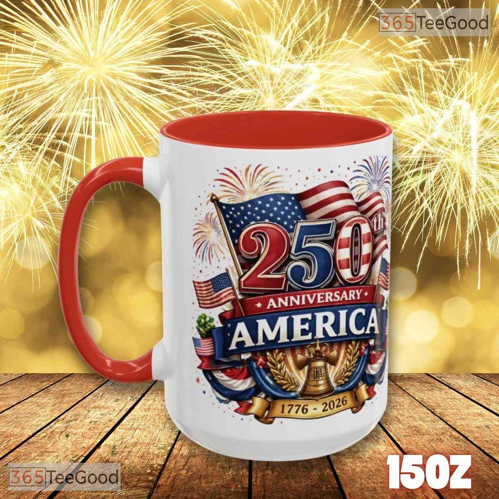 America 250th Anniversary Patriotic Mug - 1776 Bicentennial Gift Ceramic Accent Mug