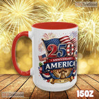 America 250th Anniversary Patriotic Mug - 1776 Bicentennial Gift Ceramic Accent Mug