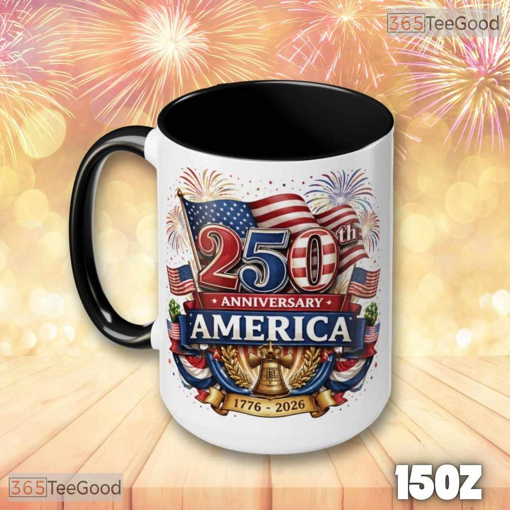 America 250th Anniversary Patriotic Mug - 1776 Bicentennial Gift Ceramic Accent Mug