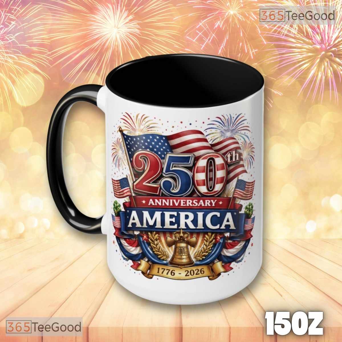 America 250th Anniversary Patriotic Mug - 1776 Bicentennial Gift Ceramic Accent Mug