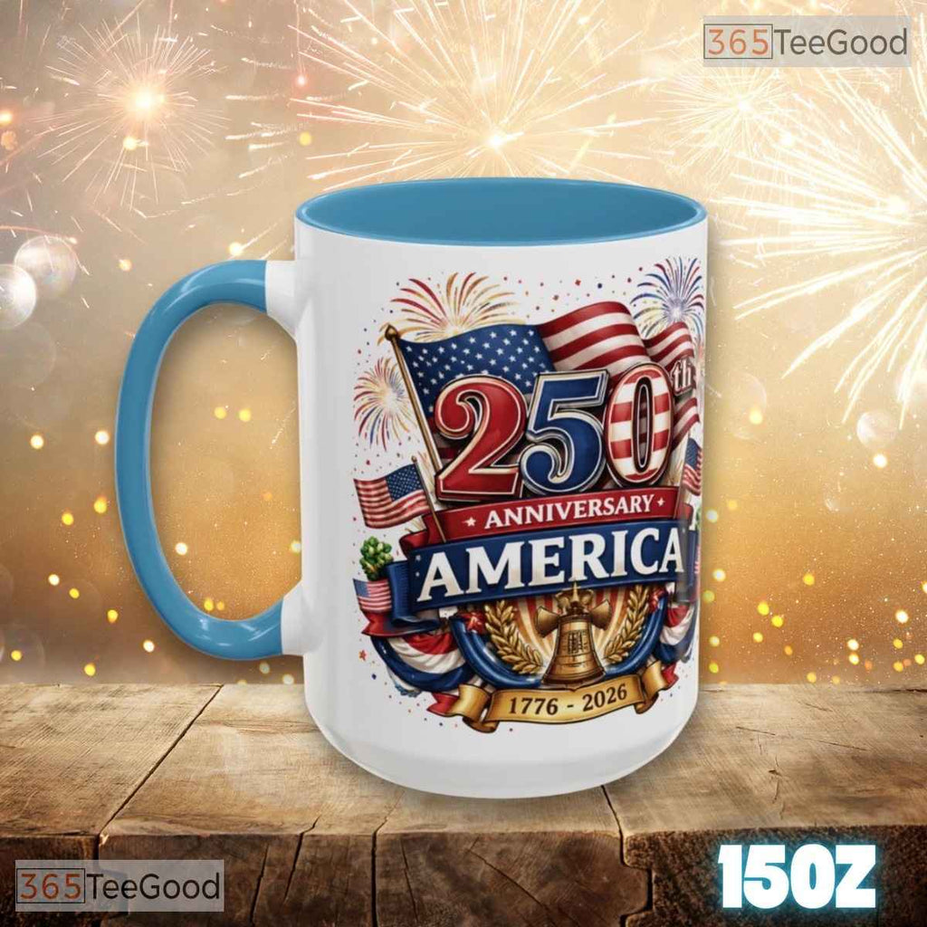 America 250th Anniversary Patriotic Mug - 1776 Bicentennial Gift Ceramic Accent Mug
