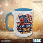 America 250th Anniversary Patriotic Mug - 1776 Bicentennial Gift Ceramic Accent Mug