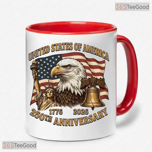 250th Anniversary Patriotic Bald Eagle USA Flag American Veteran Ceramic Accent Mug
