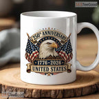 United States Eagle Flag 1776 To 2026 America 250th Anniversary 4th Of July Accent Mug