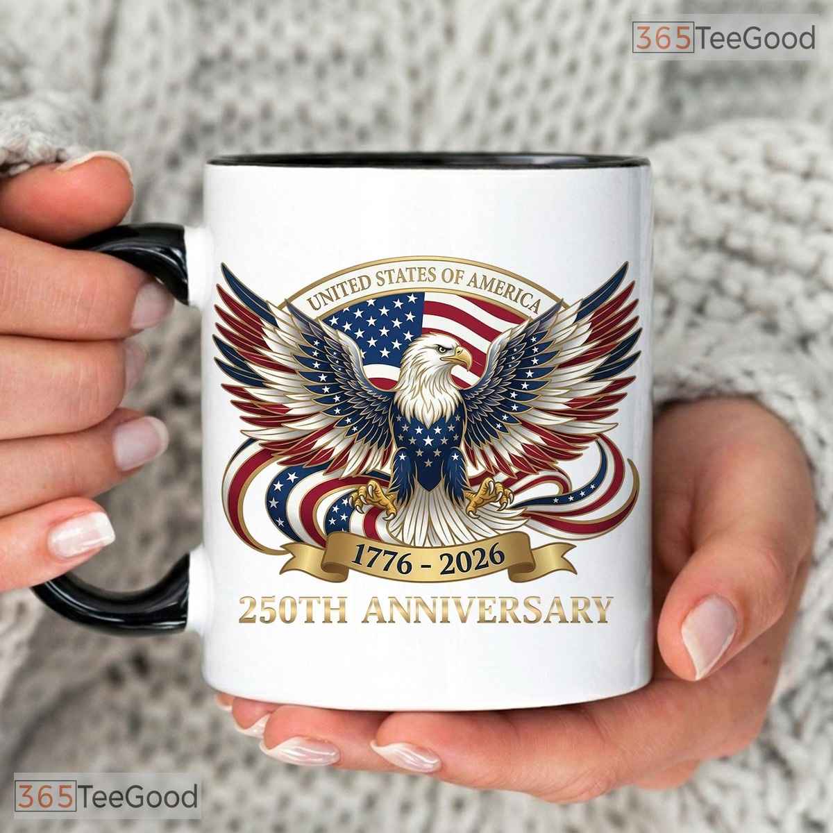 250th Anniversary United States Mug - Patriotic Eagle America 1776-2026 Accent Mug