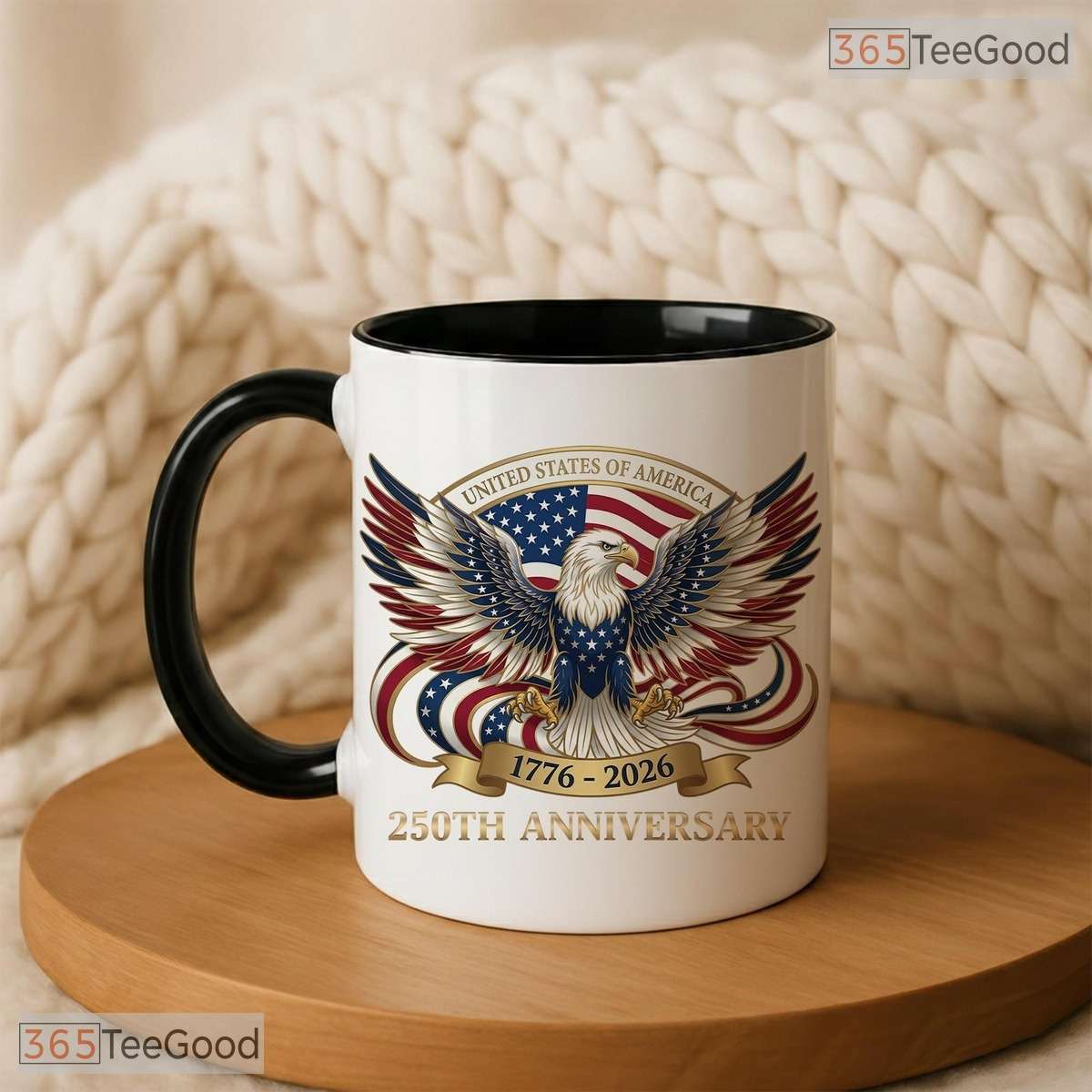 250th Anniversary United States Mug - Patriotic Eagle America 1776-2026 Accent Mug