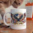 250th Anniversary United States Mug - Patriotic Eagle America 1776-2026 Accent Mug