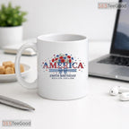 4th Of July Patriotic America 250th Birthday Red White Blue Ceramic Accent Coffee Mug