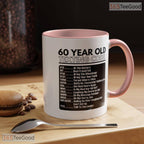 60 Year Old Texting Code Accent Mug - Funny 60th Birthday Gag Gift Ceramic Coffee Cup