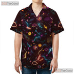 80s Geometric Neon Retro Vaporwave Hawaiian Shirt Unisex Festival Beach