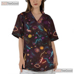 80s Geometric Neon Retro Vaporwave Hawaiian Shirt Unisex Festival Beach