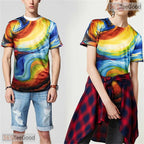 Classic Starry Night Sky Painting Graphic 3D Printed Casual Unisex Tee Shirts
