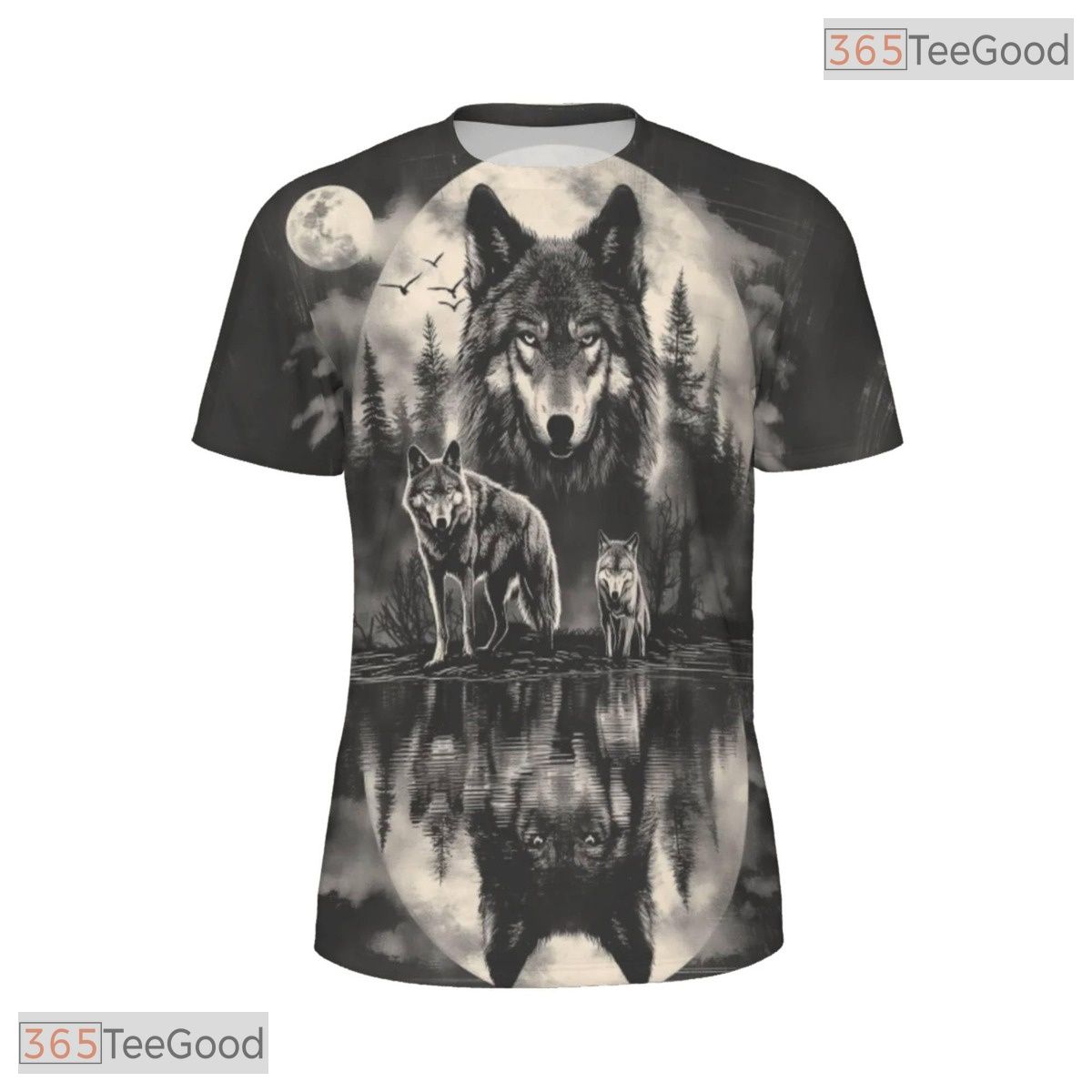 Majestic Wild Wolf Graphic Art 3D Pattern Printed Casual Unisex Tee Shirt Styles