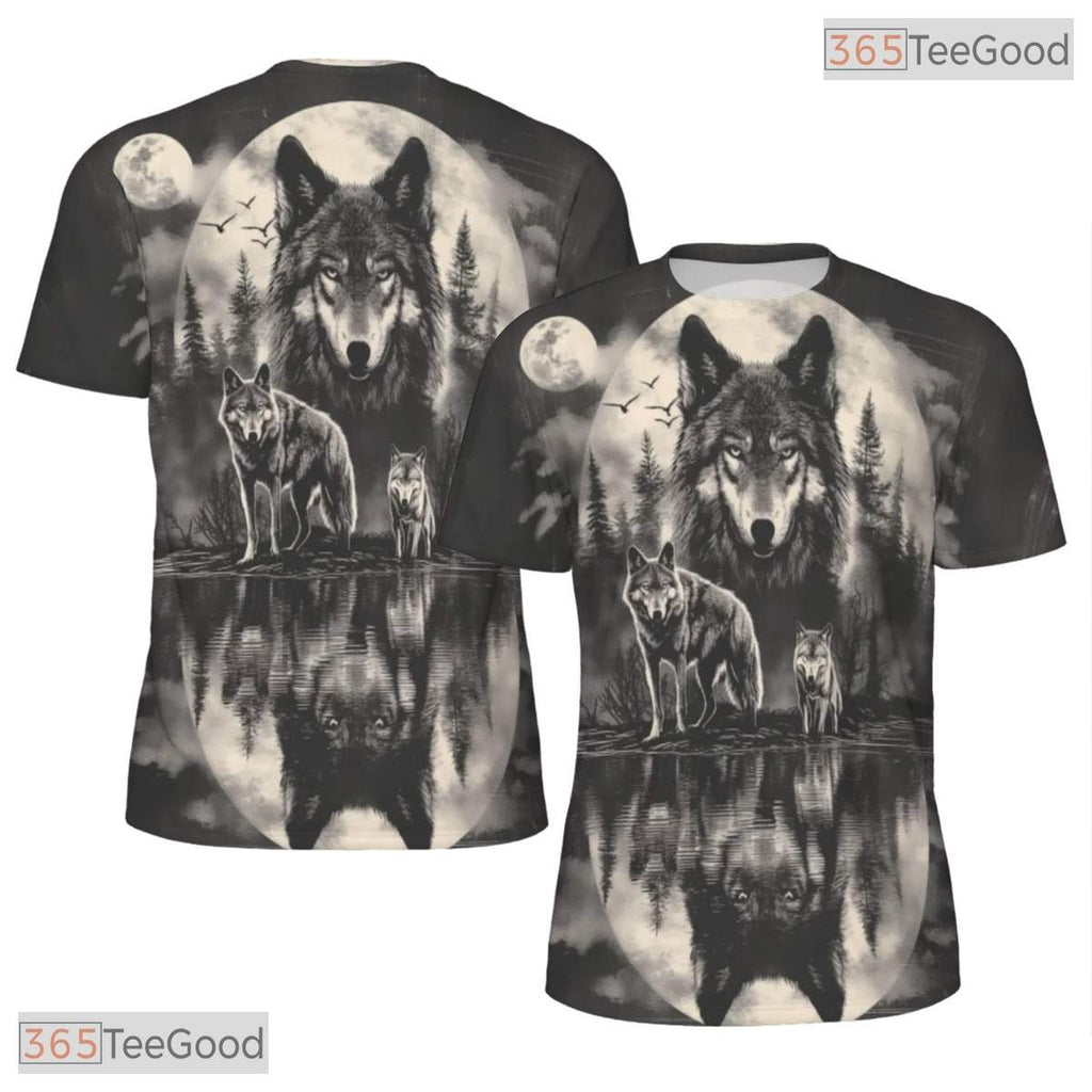 Majestic Wild Wolf Graphic Art 3D Pattern Printed Casual Unisex Tee Shirt Styles