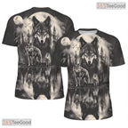 Majestic Wild Wolf Graphic Art 3D Pattern Printed Casual Unisex Tee Shirt Styles