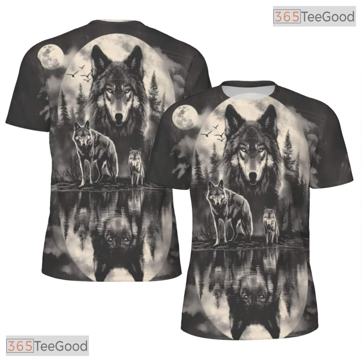 Majestic Wild Wolf Graphic Art 3D Pattern Printed Casual Unisex Tee Shirt Styles