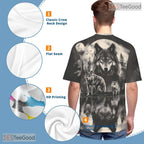 Majestic Wild Wolf Graphic Art 3D Pattern Printed Casual Unisex Tee Shirt Styles