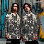 Majestic Wild Wolf Graphic Art 3D Pattern Printed Casual Unisex Tee Shirt Styles