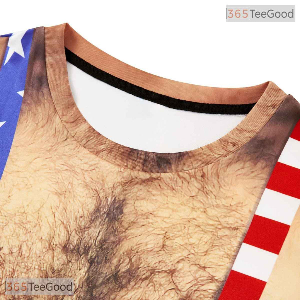 Patriotic American USA Fake Abs Muscle Chest 3D Printed Unisex Tee Shirt Styles