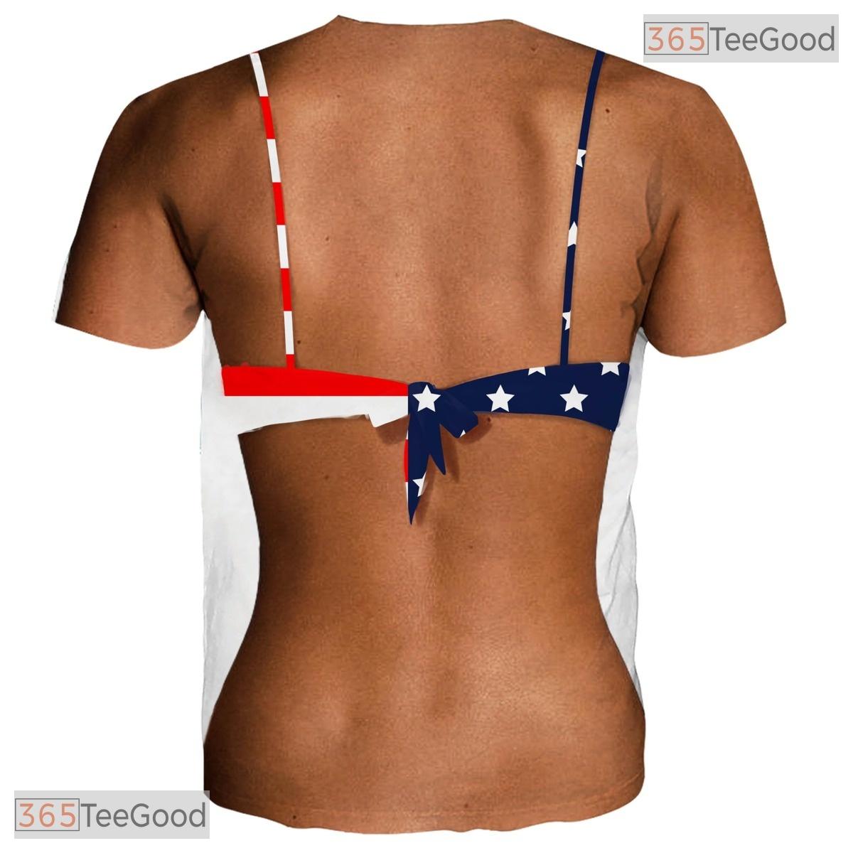 Patriotic USA Fake Abs Muscle Chest Costume 3D Printed Novelty Unisex Tee Shirt Tops