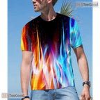 Blazing Fire Flame Graphic Design 3D Printed Casual Unisex Short Sleeve T-Shirt