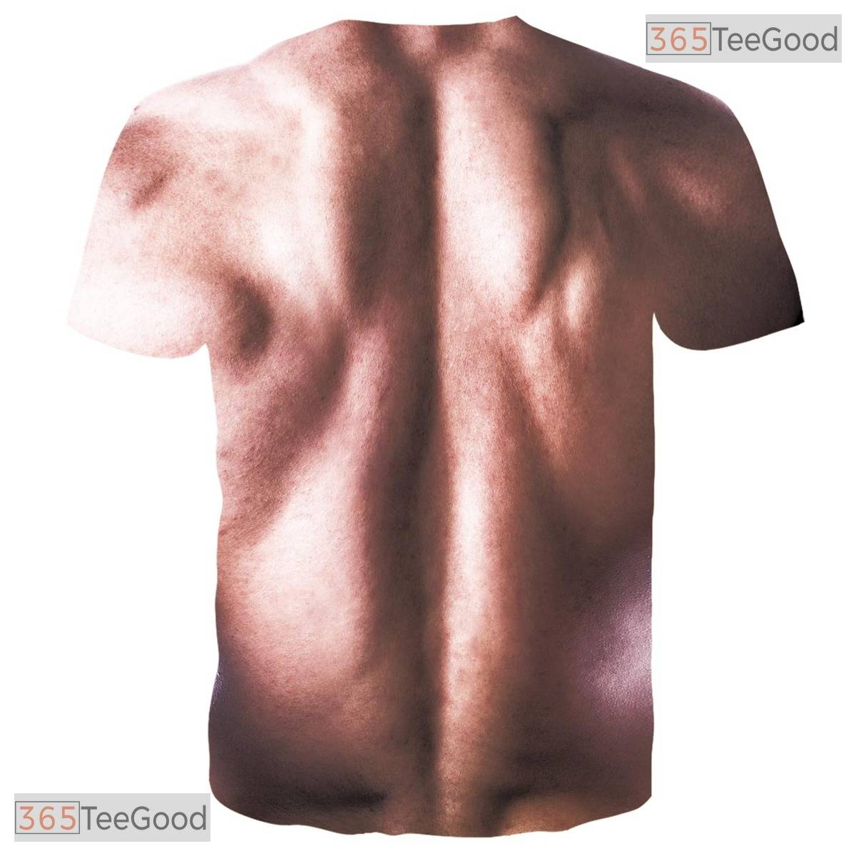 Beige Fake Abs Muscle Chest Funny 3D Graphic Printed Casual Unisex Tee Shirt