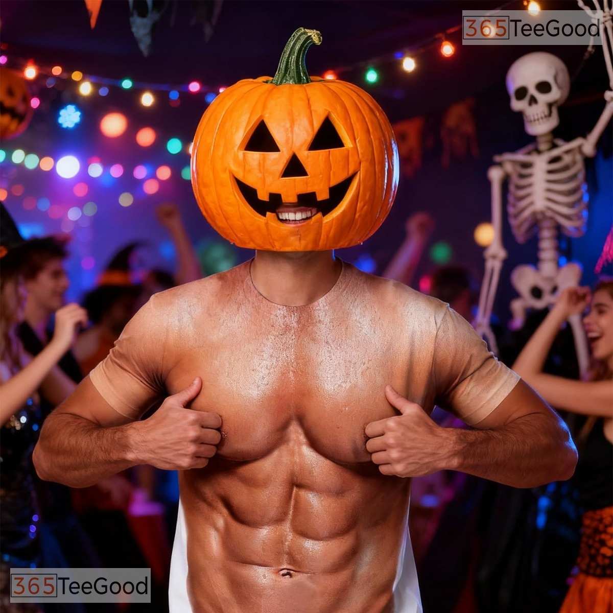 Brown Fake Abs Muscle Chest Costume Novelty 3D Printed Casual Unisex T-Shirts
