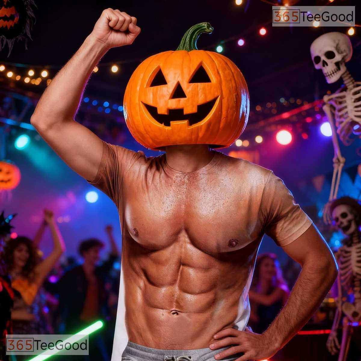 Brown Fake Abs Muscle Chest Costume Novelty 3D Printed Casual Unisex T-Shirts