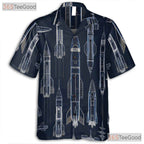 Adult Space Shuttle Hawaiian Shirt - Rocket Sci-Fi Futuristic Galaxy Tee
