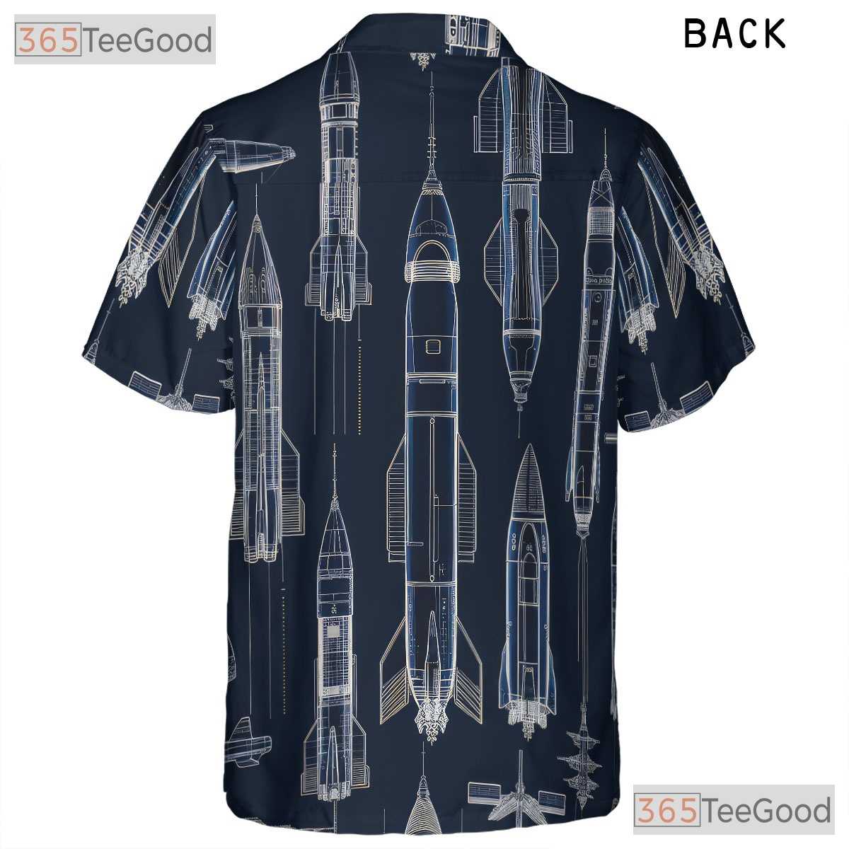 Adult Space Shuttle Hawaiian Shirt - Rocket Sci-Fi Futuristic Galaxy Tee