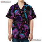 Alien Mushroom Trippy Tropical Hawaiian Shirt Unisex Festival Getaway Top