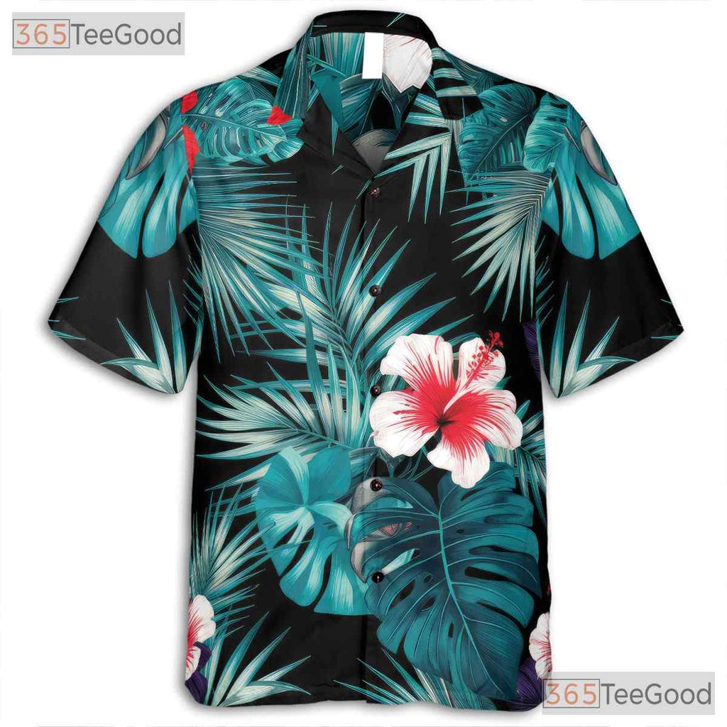 Aloha Red Hibiscus Floral Summer Luau Hawaiian Shirt Unisex Beach Vacation