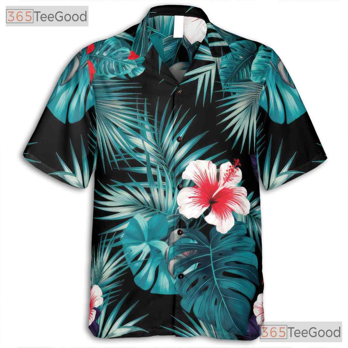 Aloha Red Hibiscus Floral Summer Luau Hawaiian Shirt Unisex Beach Vacation