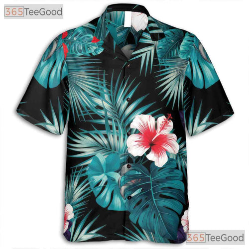 Aloha Red Hibiscus Floral Summer Luau Hawaiian Shirt Unisex Beach Vacation