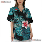 Aloha Red Hibiscus Floral Summer Luau Hawaiian Shirt Unisex Beach Vacation
