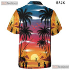 Aloha Sunset Palm Hawaiian Shirt - Unisex Tropical Beach Luau Party Tee