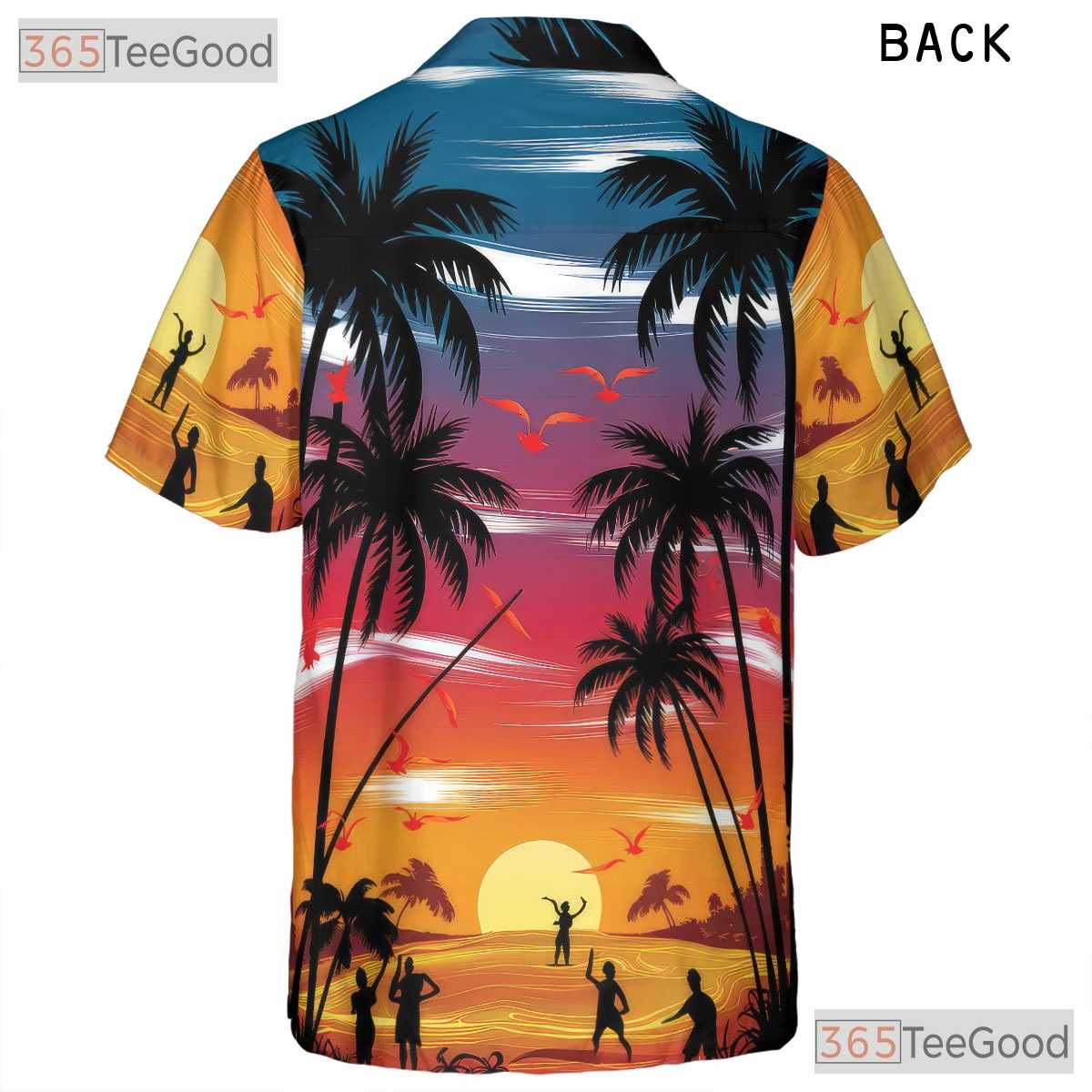 Aloha Sunset Palm Hawaiian Shirt - Unisex Tropical Beach Luau Party Tee