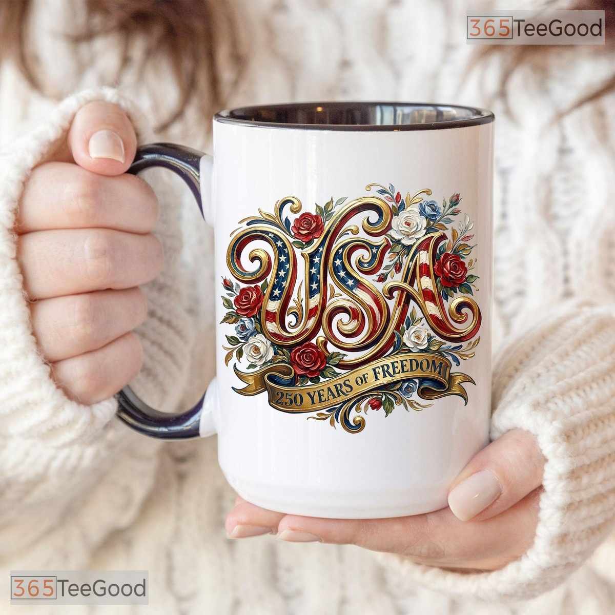 America 1776 USA 250th Anniversary Patriotic 4th Of July Semiquincentennial Accent Mug