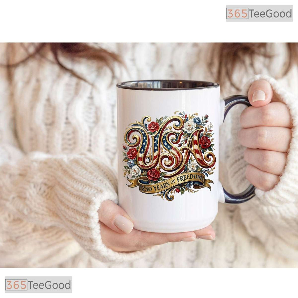 America 1776 USA 250th Anniversary Patriotic 4th Of July Semiquincentennial Accent Mug