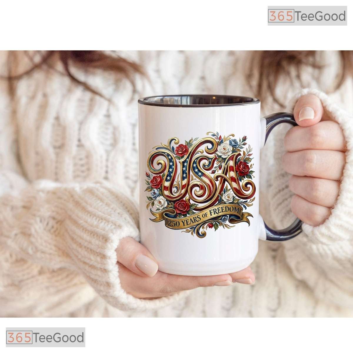 America 1776 USA 250th Anniversary Patriotic 4th Of July Semiquincentennial Accent Mug
