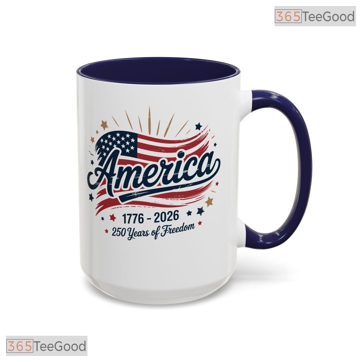 America 250 Years Of Freedom Anniversary 4th Of July 1776 To 2026 Ceramic Accent Mug