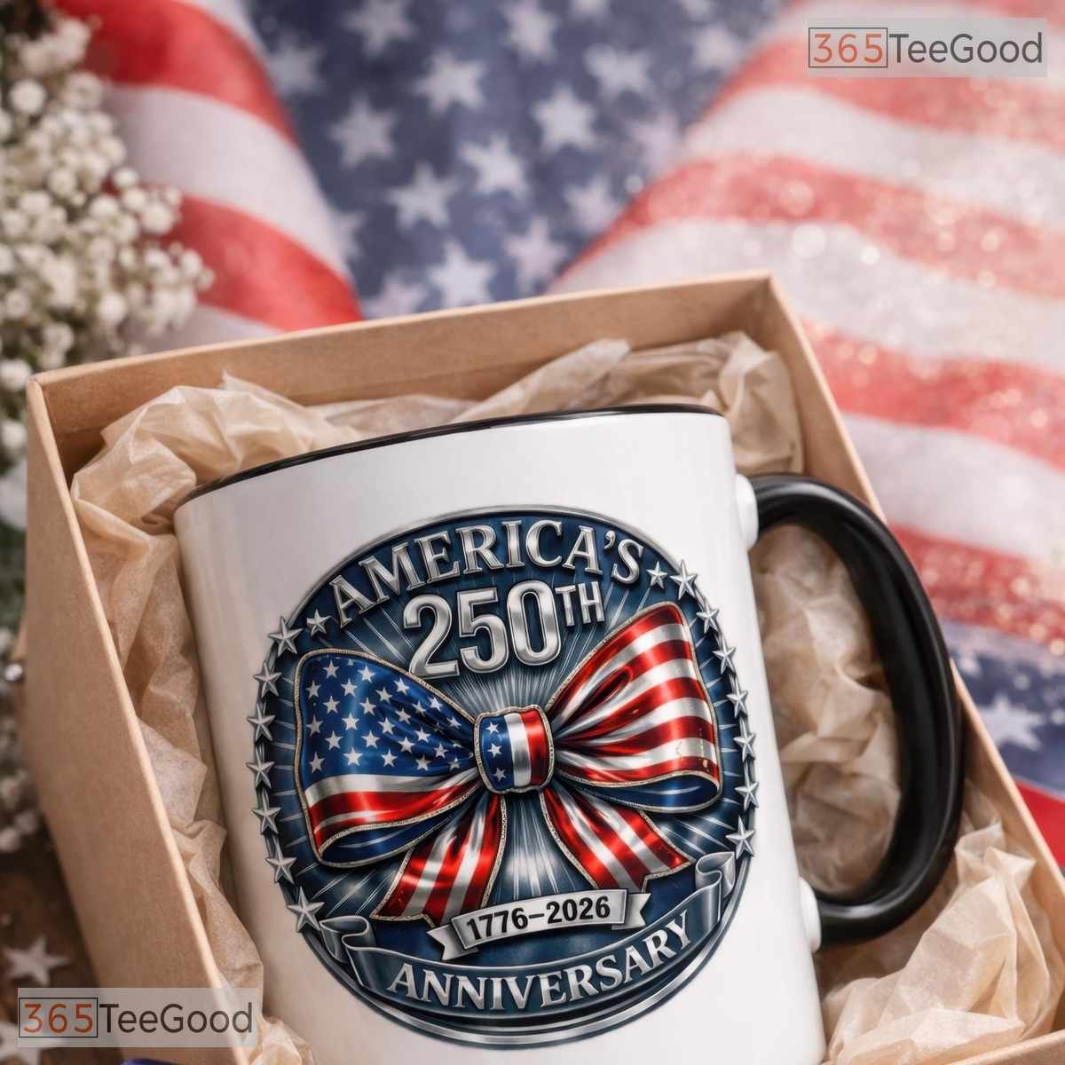 America 250th Anniversary Coffee Cup - Patriotic USA Semiquincentennial Ceramic Accent Mug