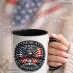 America 250th Anniversary Coffee Cup - Patriotic USA Semiquincentennial Ceramic Accent Mug