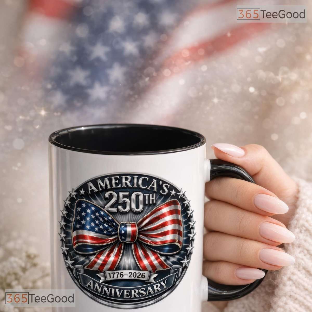America 250th Anniversary Coffee Cup - Patriotic USA Semiquincentennial Ceramic Accent Mug